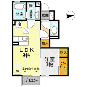 フェリシータ(1LDK/1階)の間取り写真