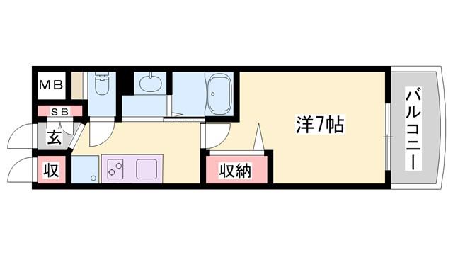 LUXE姫路(1K/3階)の間取り写真