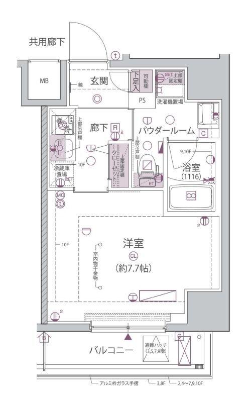 ARCOBALENO HORIKIRISHOBUEN(1K/3階)の間取り写真