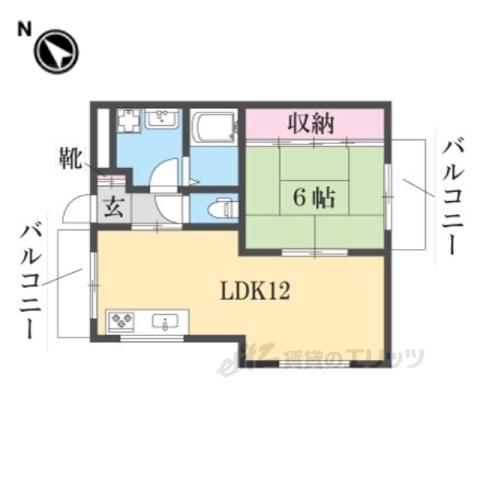 グローリーホーム福地(1LDK/2階)の間取り写真