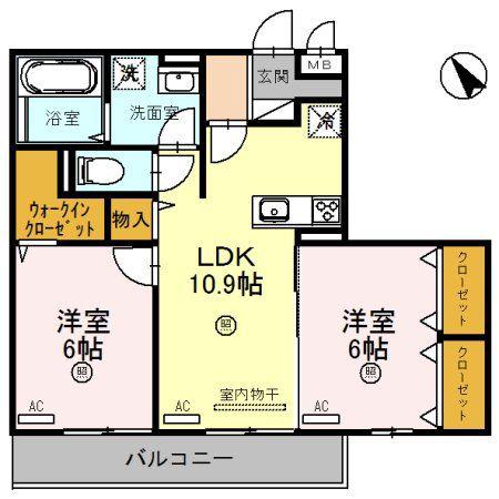 メゾン・ビアンカ(2LDK/1階)の間取り写真