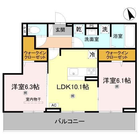 D S北条1丁目(2LDK/2階)の間取り写真