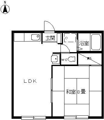 アークプラザ(1LDK/2階)の間取り写真