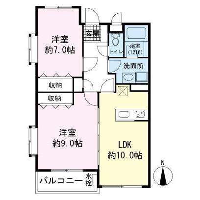 レアールマリカ(2LDK/1階)の間取り写真
