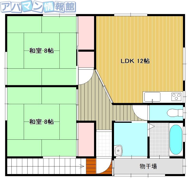 ホットハウス坂井東 A棟(2LDK/2階)の間取り写真