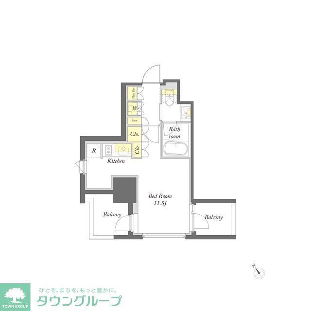 プライムメゾン入谷(ワンルーム/12階)の間取り写真