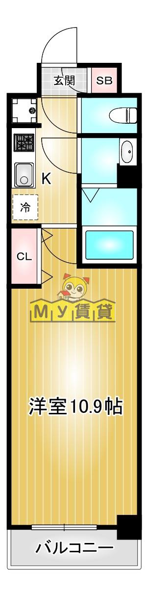 プレサンス丸の内リラティ(1K/7階)の間取り写真