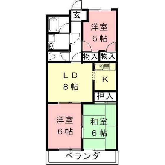 ENJYO II(3DK/1階)の間取り写真