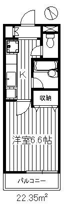グランシャリオ(1K/2階)の間取り写真