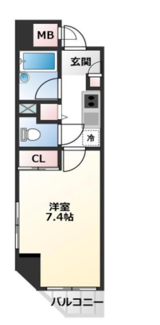N′Sコート139REX新橋(1K/9階)の間取り写真