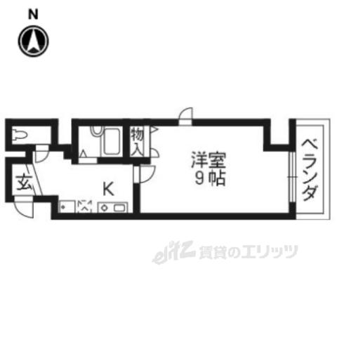 EVANS祇園(1K/5階)の間取り写真