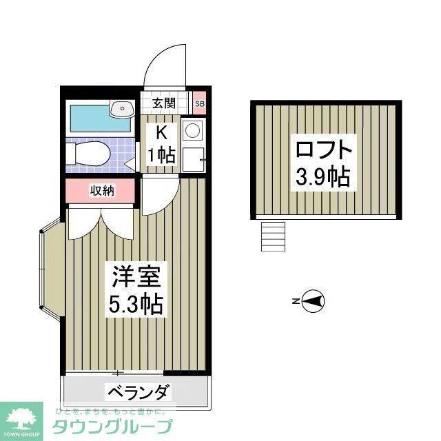 テラス大成(1K/2階)の間取り写真