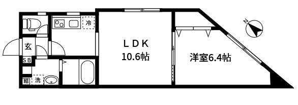 CONFIA東日本橋(1LDK/3階)の間取り写真