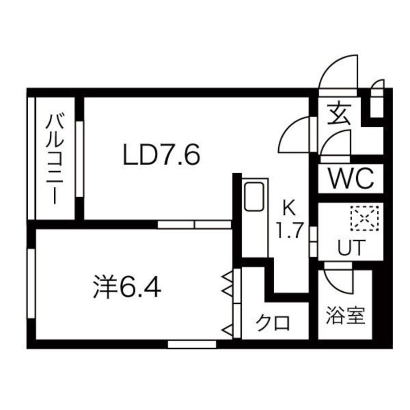 ミントジャムスS14(1LDK/1階)の間取り写真