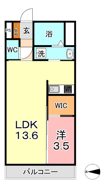 メゾン アルベロ(1LDK/4階)の間取り写真