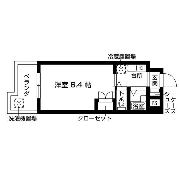 パティオ101(1K/2階)の間取り写真