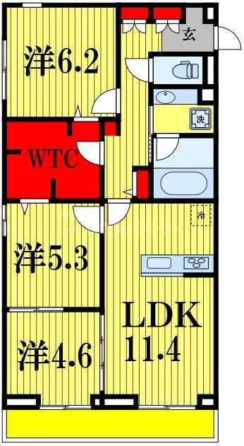 アミティエY(3LDK/2階)の間取り写真