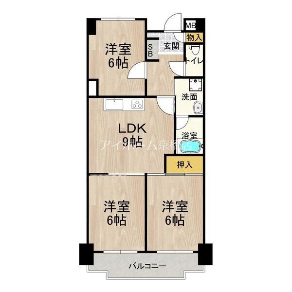 シャトーレイクルイーズ(3LDK/7階)の間取り写真