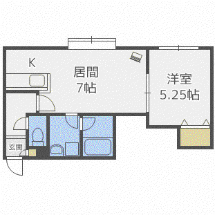 マイステイズ白石(1LDK/2階)の間取り写真