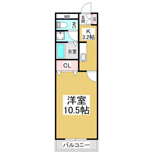 コンフォート27(1K/2階)の間取り写真