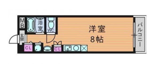 SERAPH天満橋(ワンルーム/4階)の間取り写真