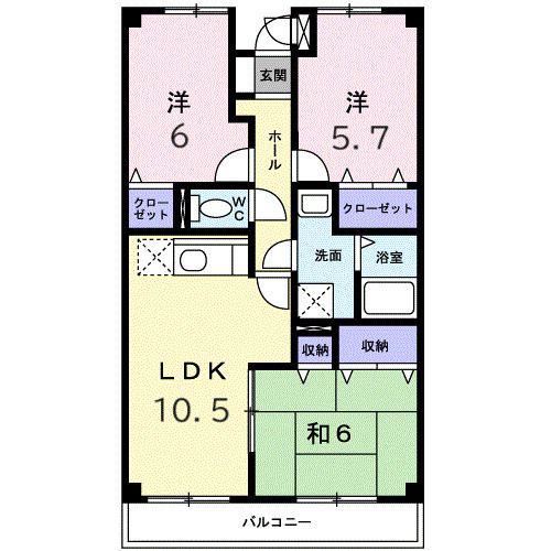 ルーシャス21(3LDK/1階)の間取り写真