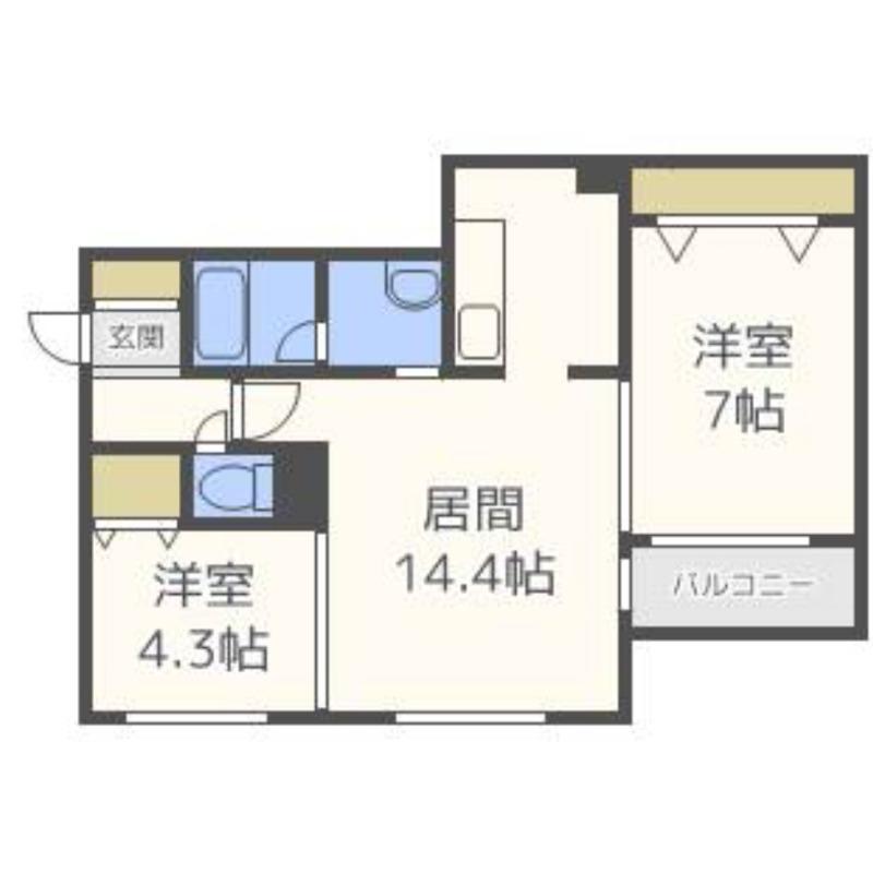 CASA MIYANOMORI(2LDK/1階)の間取り写真