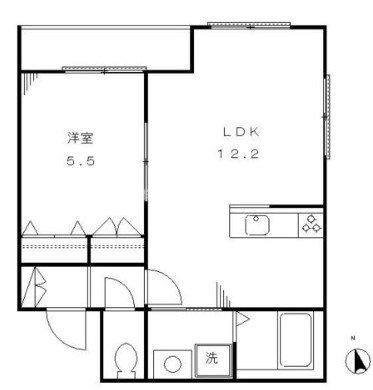 BON COIN(1LDK/3階)の間取り写真