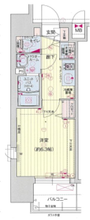 プレサンス松屋町ファステ(1K/11階)の間取り写真