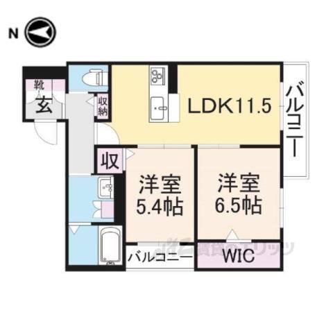 シャーメゾン ラピュタ(2LDK/1階)の間取り写真