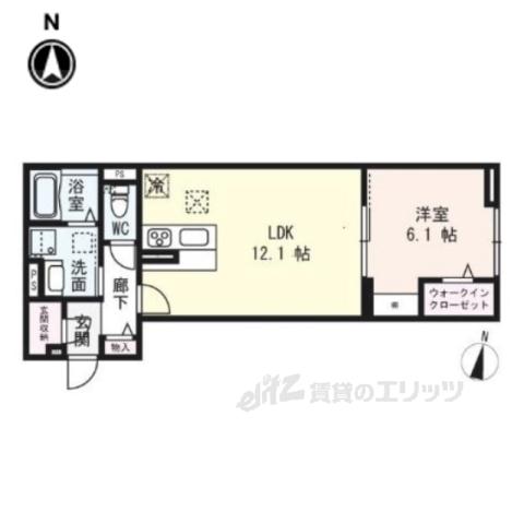 CASALIBERTYBALANCETH(1LDK/1階)の間取り写真