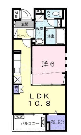 コントレイル(1LDK/4階)の間取り写真