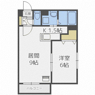 リアン213(1LDK/3階)の間取り写真