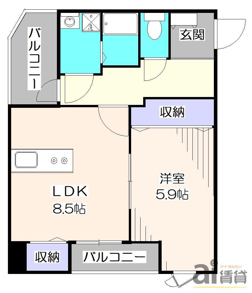 AIFORT.永福町(1LDK/2階)の間取り写真