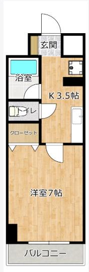 サンテミリオン八王子中町(1K/2階)の間取り写真