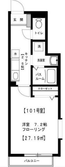 東尾久ルナコート(1K/1階)の間取り写真