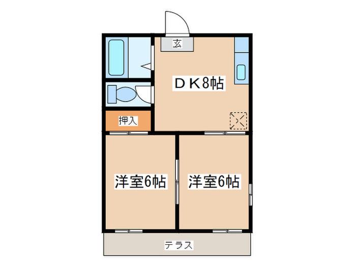 住吉荘(2DK/1階)の間取り写真