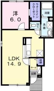 ガロファーノ(1LDK/1階)の間取り写真