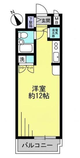 ビューシティー新宿御苑(ワンルーム/6階)の間取り写真