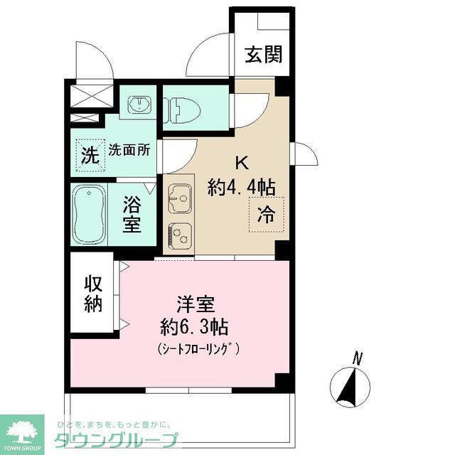 東京メトロ南北線 麻布十番駅 徒歩8分 5階建 築1年(1K/5階)の間取り写真