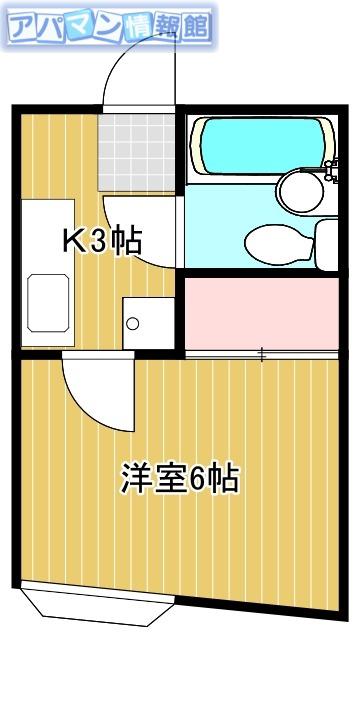 ハウス早福(1K/2階)の間取り写真