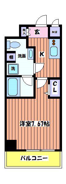 N-STAGE NISHIKUNITACHI(1K/2階)の間取り写真