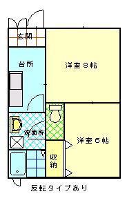 グリーンハイツ天王E(2K/1階)の間取り写真