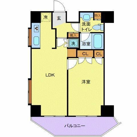 スペーシア池尻大橋(1LDK/6階)の間取り写真