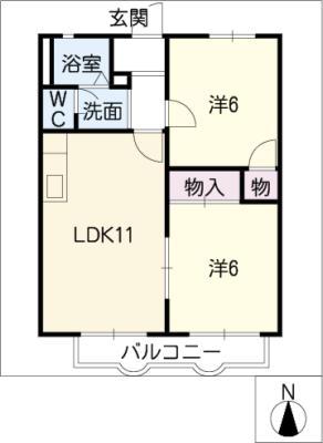 エトワールふよう(2LDK/2階)の間取り写真