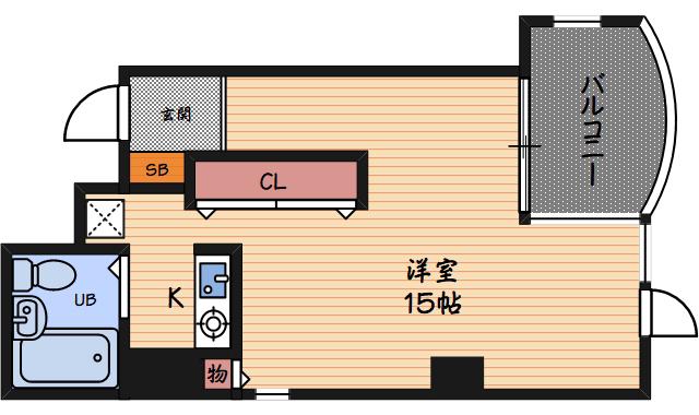 WAVE IN 中津(ワンルーム/2階)の間取り写真