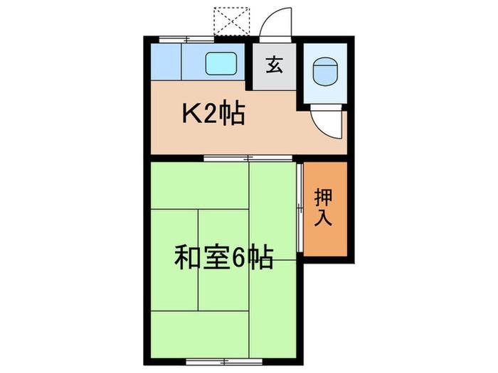 メゾンチェルシー(1K/2階)の間取り写真