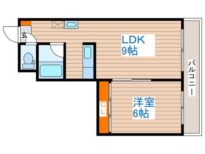 クリスタルファイブ(1LDK/8階)の間取り写真