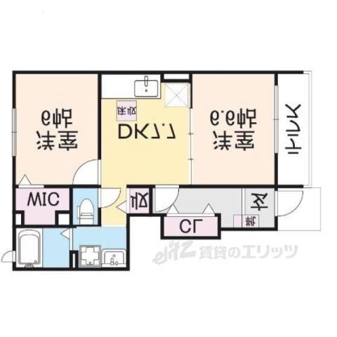 サンライズ大安(2DK/1階)の間取り写真