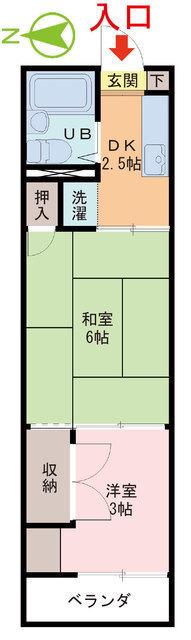 中野マンション(2DK/1階)の間取り写真